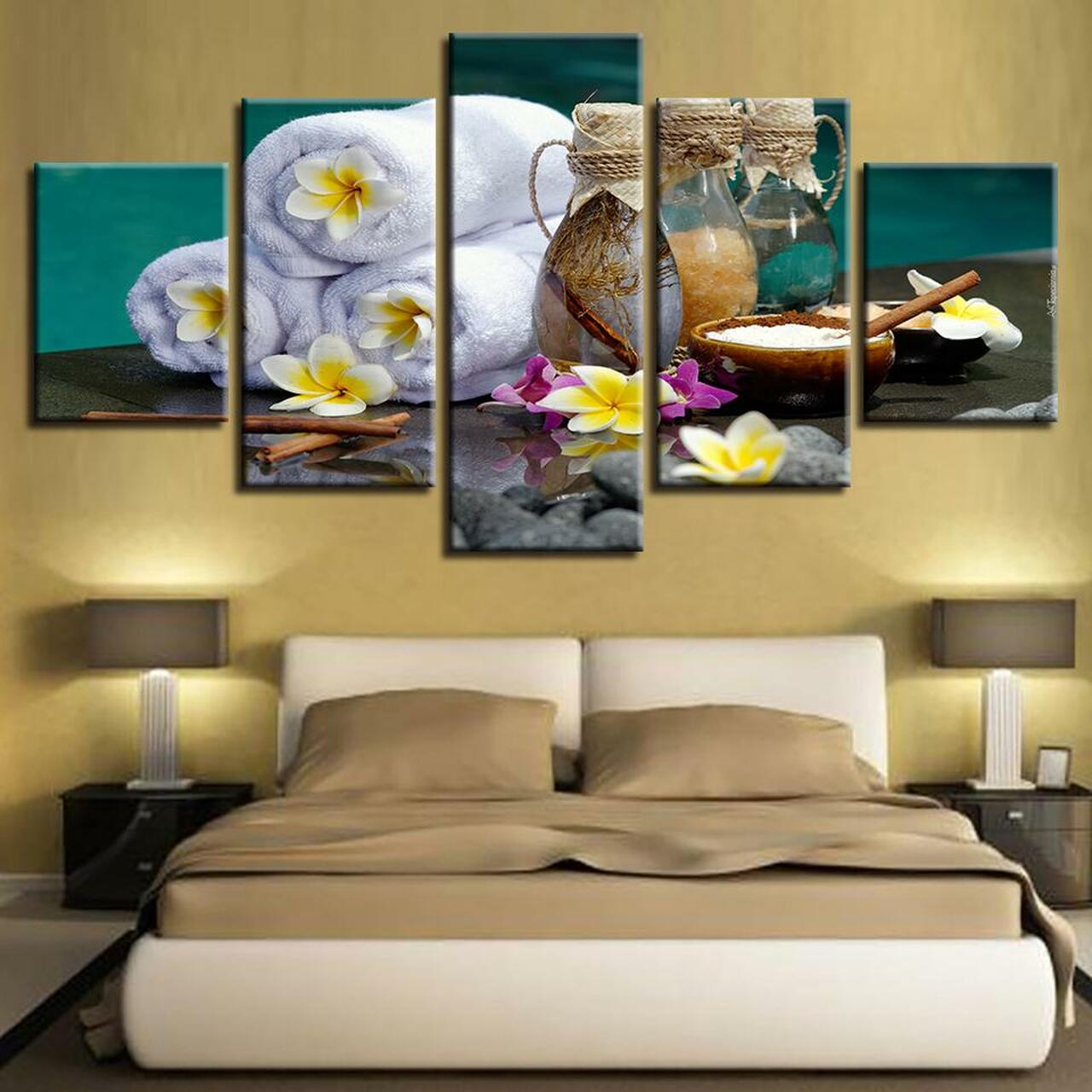 Spa And Frangipani Canvas Wall Art