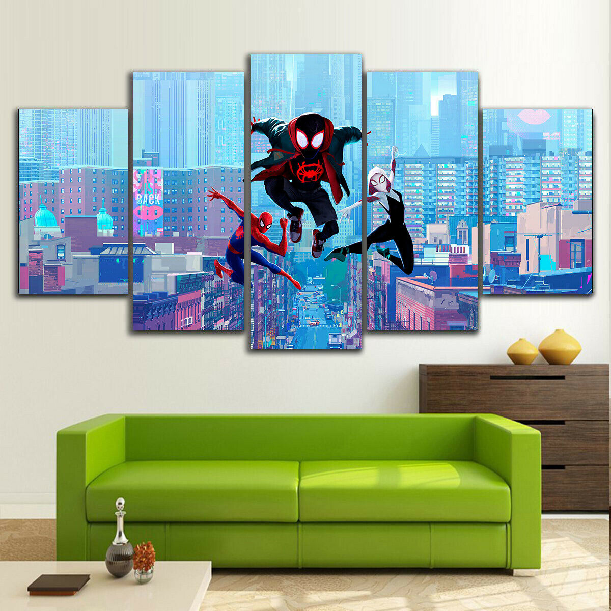 Spider Man Into Spider Verse Canvas Wall Art