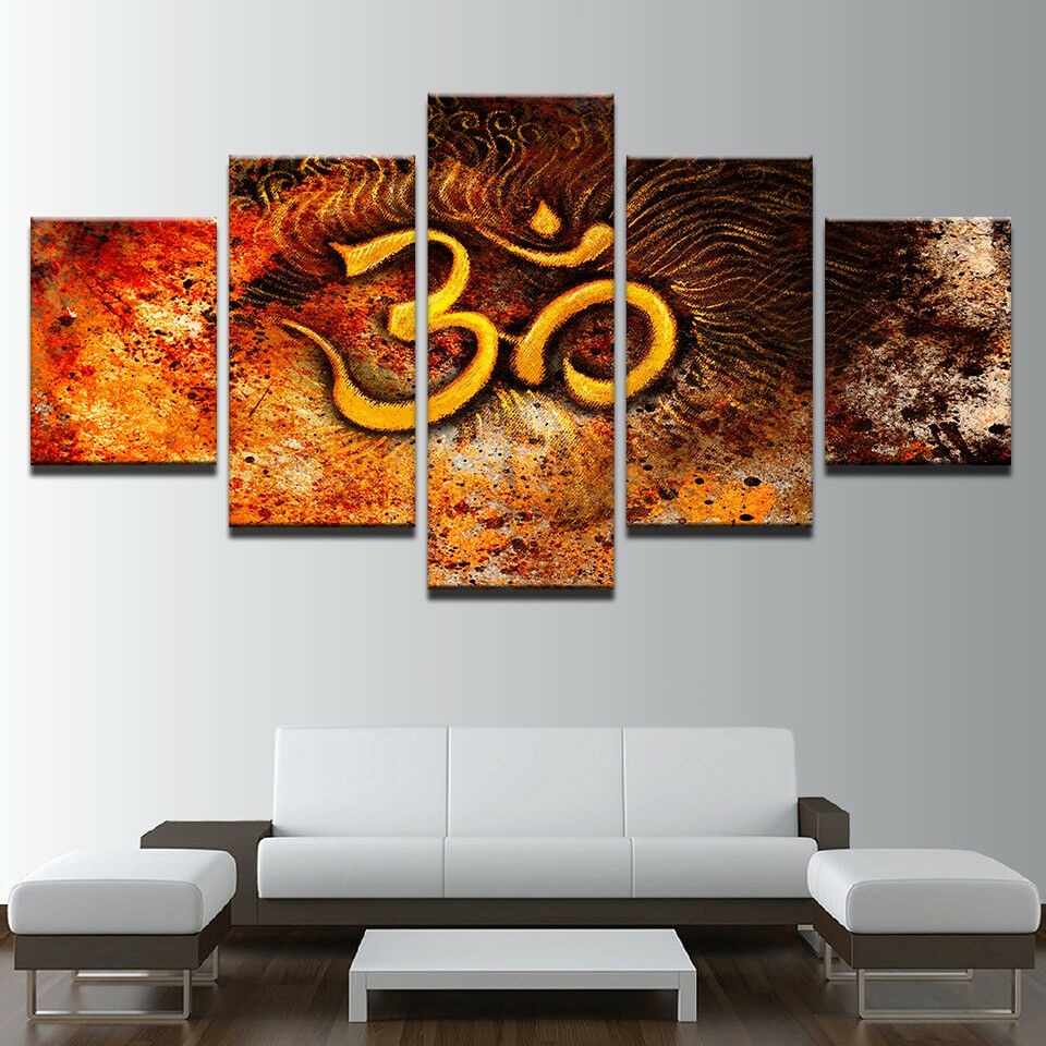 Spiritual Om Symbol The Sacred Sound Canvas Wall Art