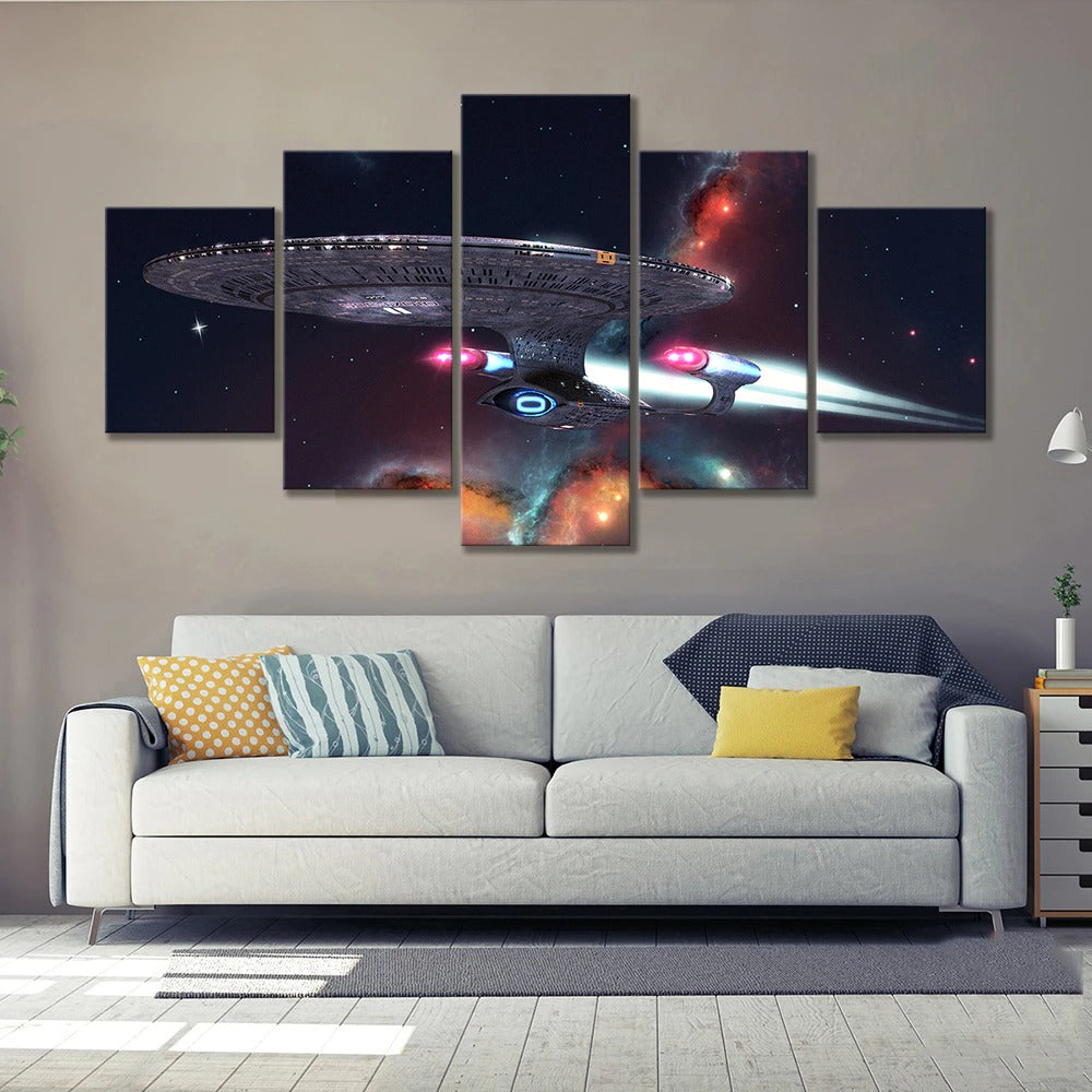 Star Trek Outer Space Spaceship Canvas Wall Art
