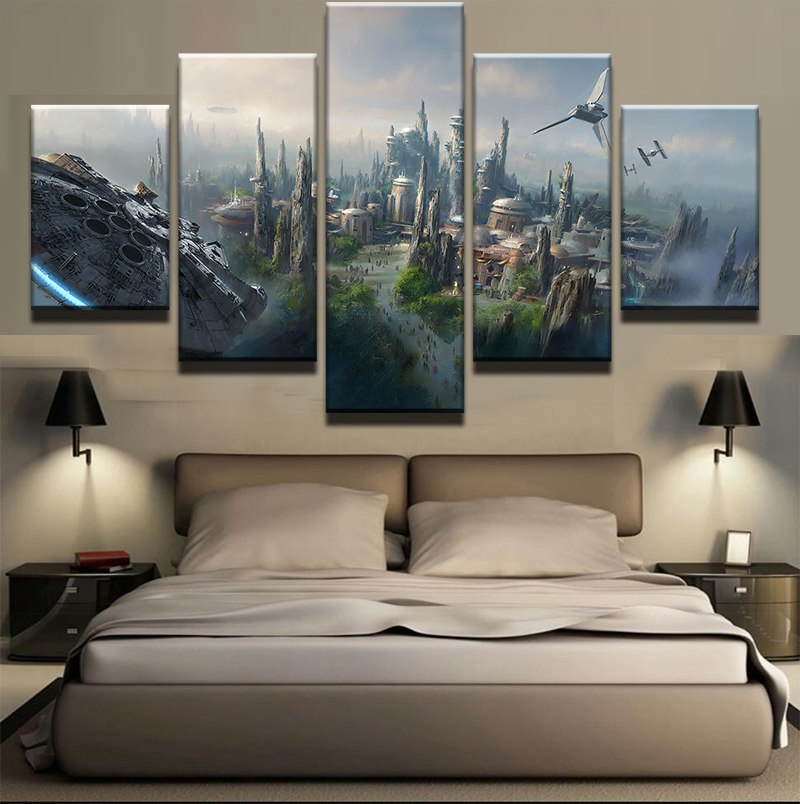 Star Wars City Millennium Falcon Canvas Wall Art