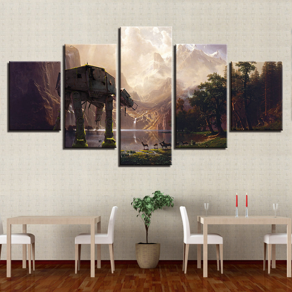 Star Wars Robot Dog At-At Ation Canvas Wall Art