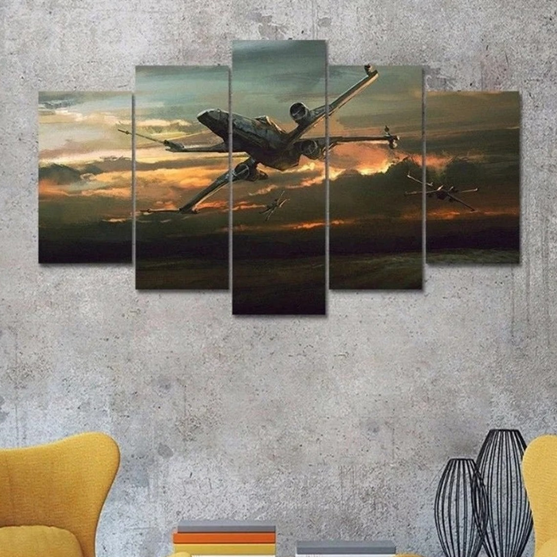 Star Wars X-Wing Sunset Canvas Wall Art