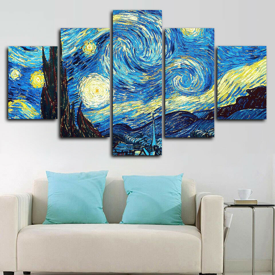 Starry Night Van Gogh Abstract Canvas Wall Art