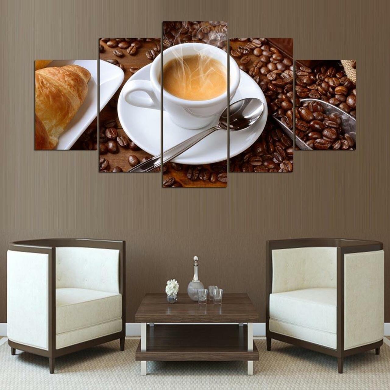 Steaming Coffee Canvas Wall Art