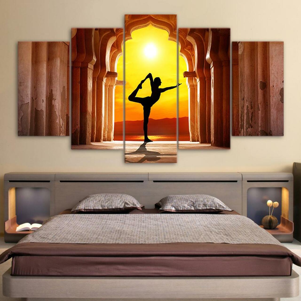 Sunset Yoga Canvas Wall Art