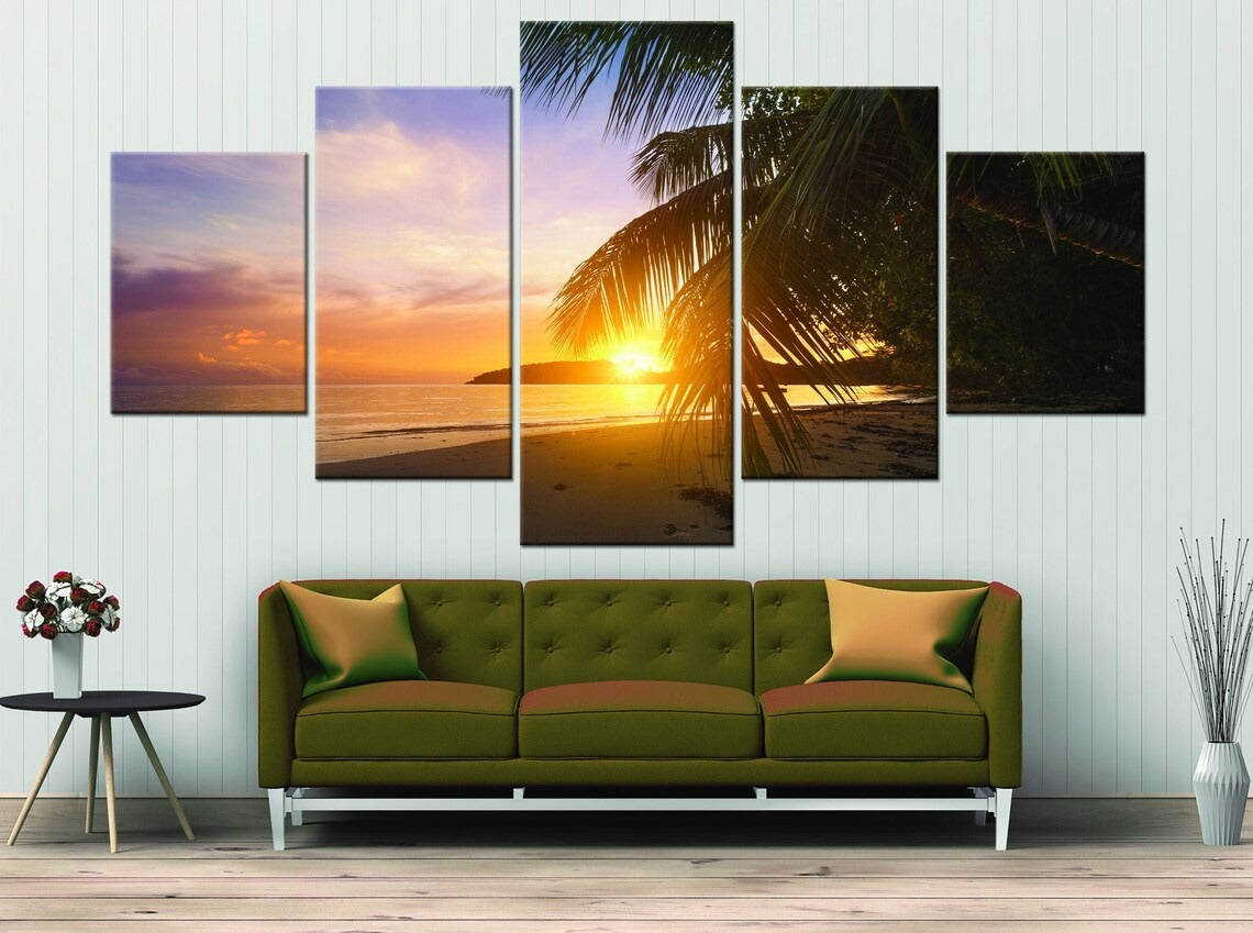 Sunshine Caribbean Beach Canvas Wall Art