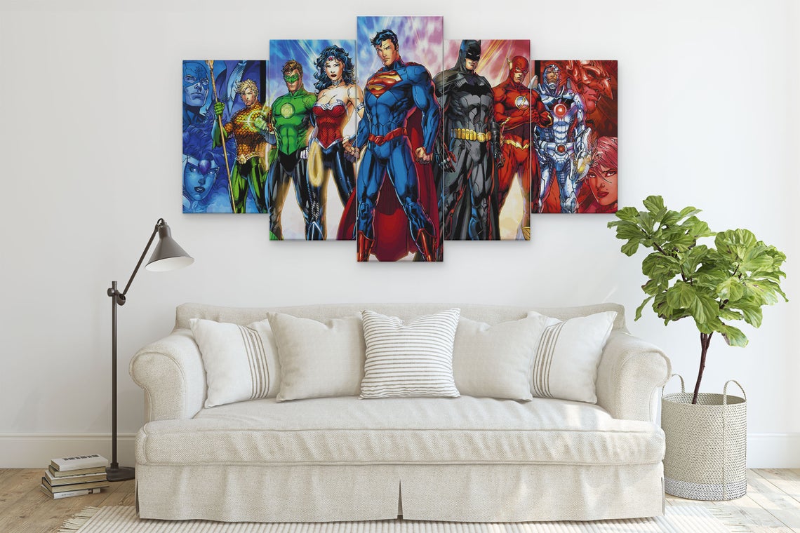 Superheroes Justice League Dc Heroes Canvas Wall Art