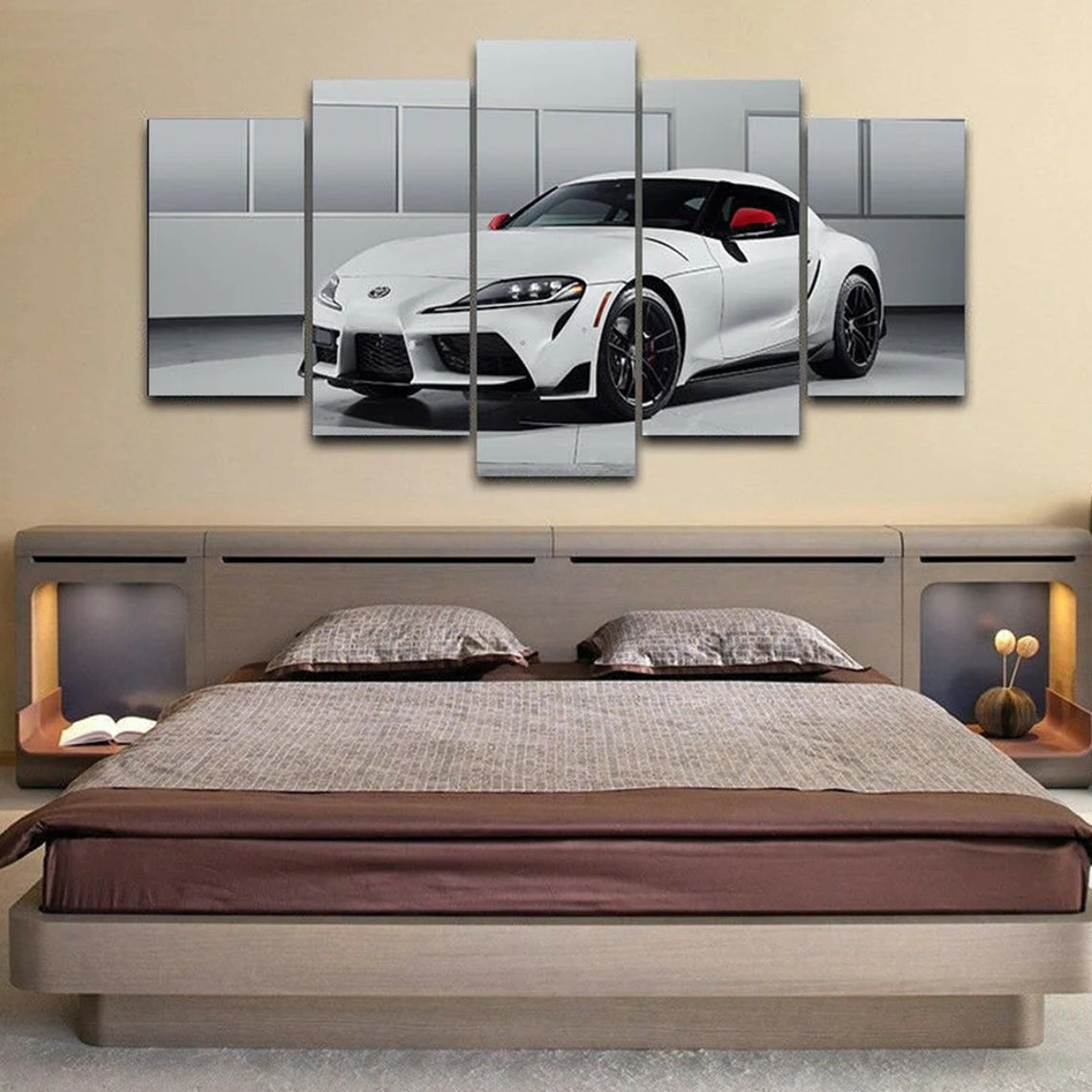 Supra White Sports Car Canvas Wall Art