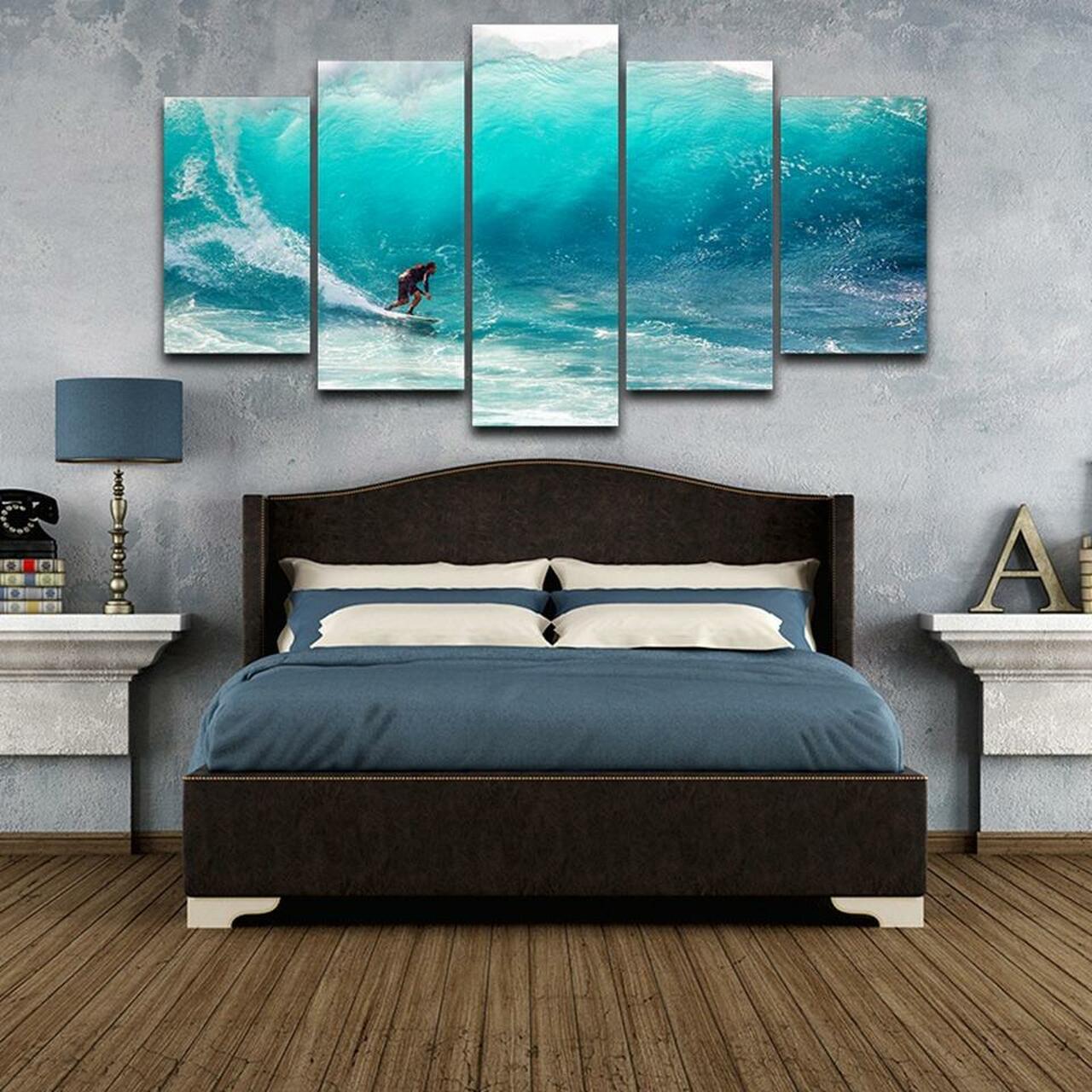 Surfer Waves Canvas Wall Art