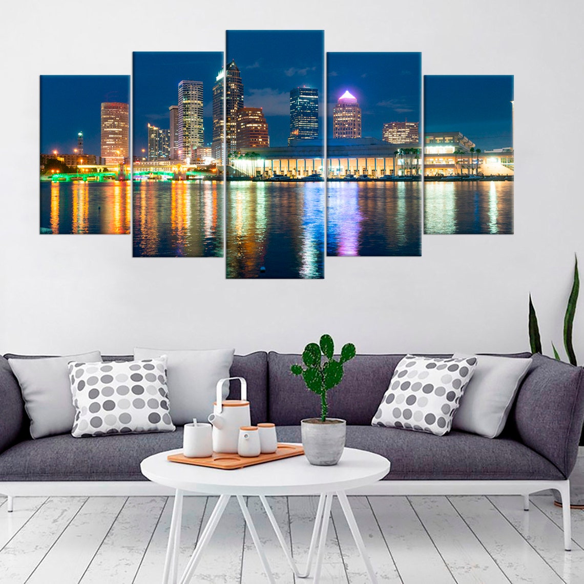 Tampa Florida Downtown Skyline Canvas Wall Art