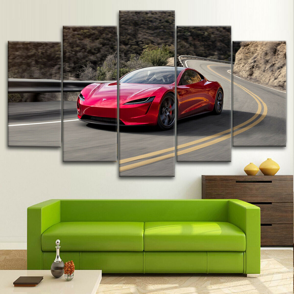 Tesla Roadster Canvas Wall Art