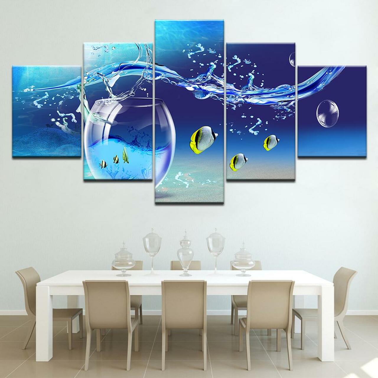 The Swimming Fishes Canvas Wall Art