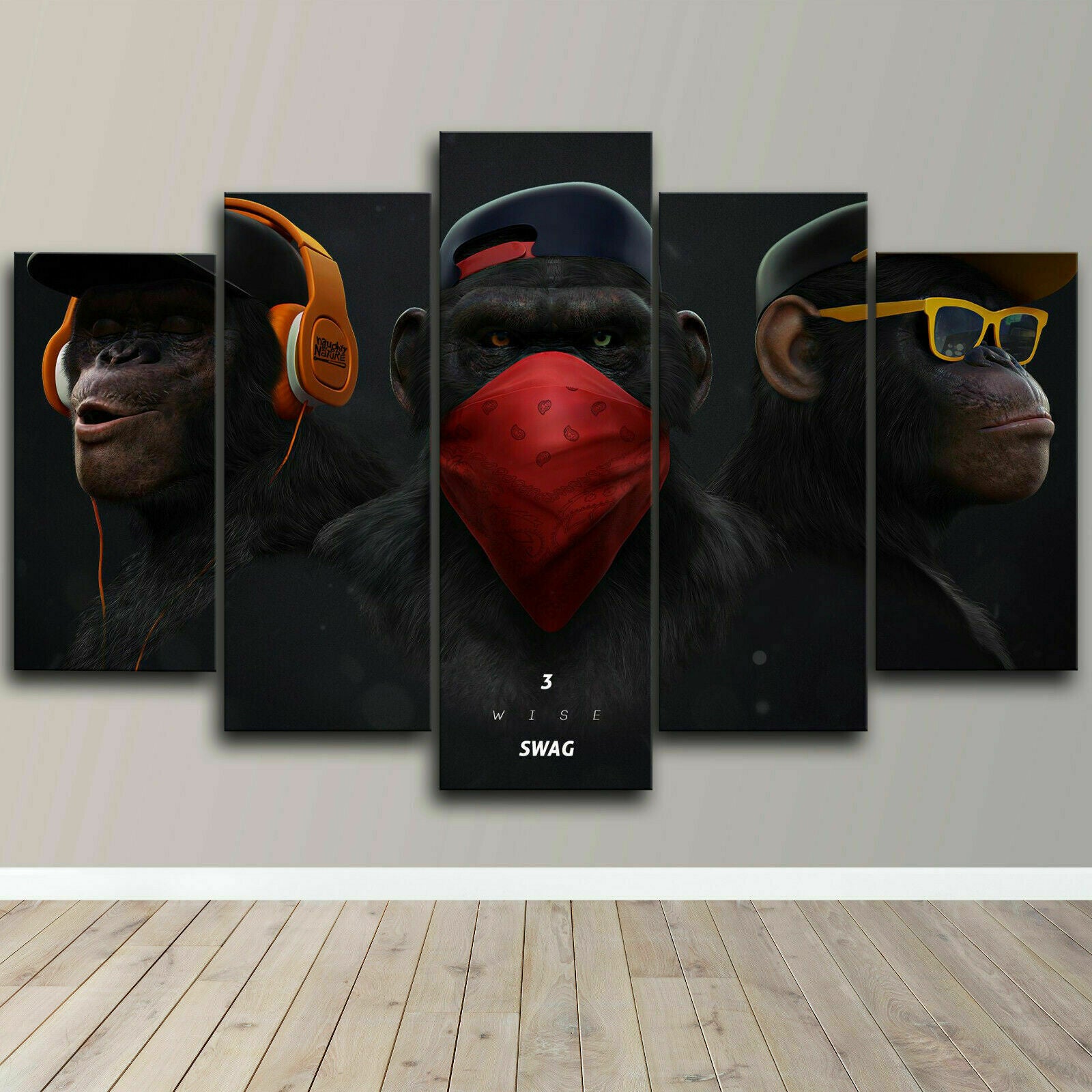 Three Wise Monkeys Canvas Wall Art