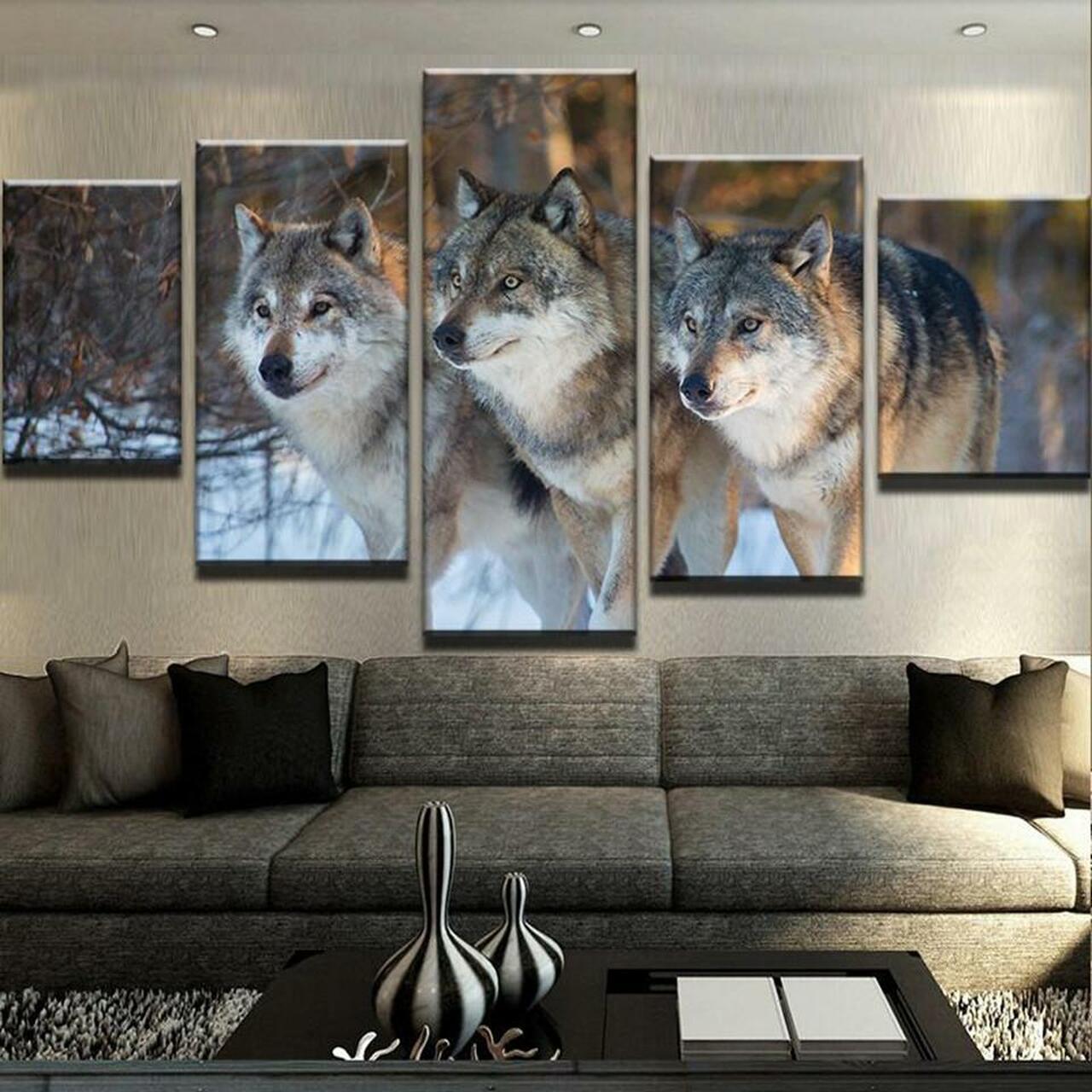 Three Wolves Canvas Wall Art