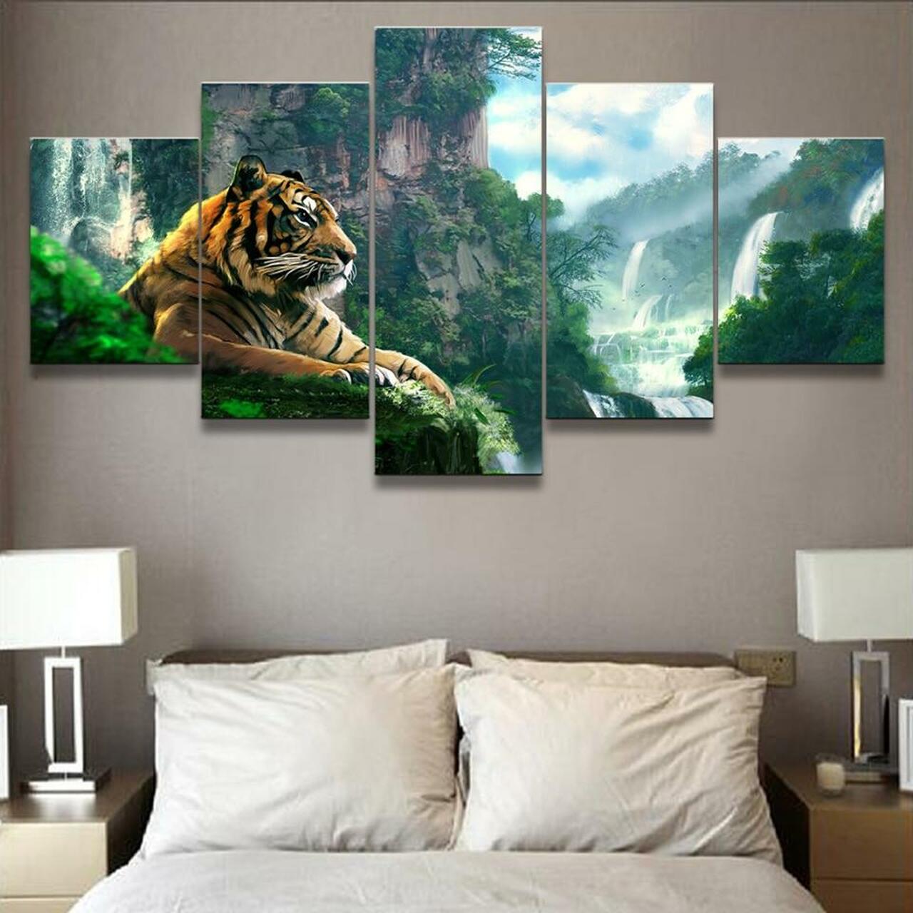 Tiger In The Mountain Canvas Wall Art