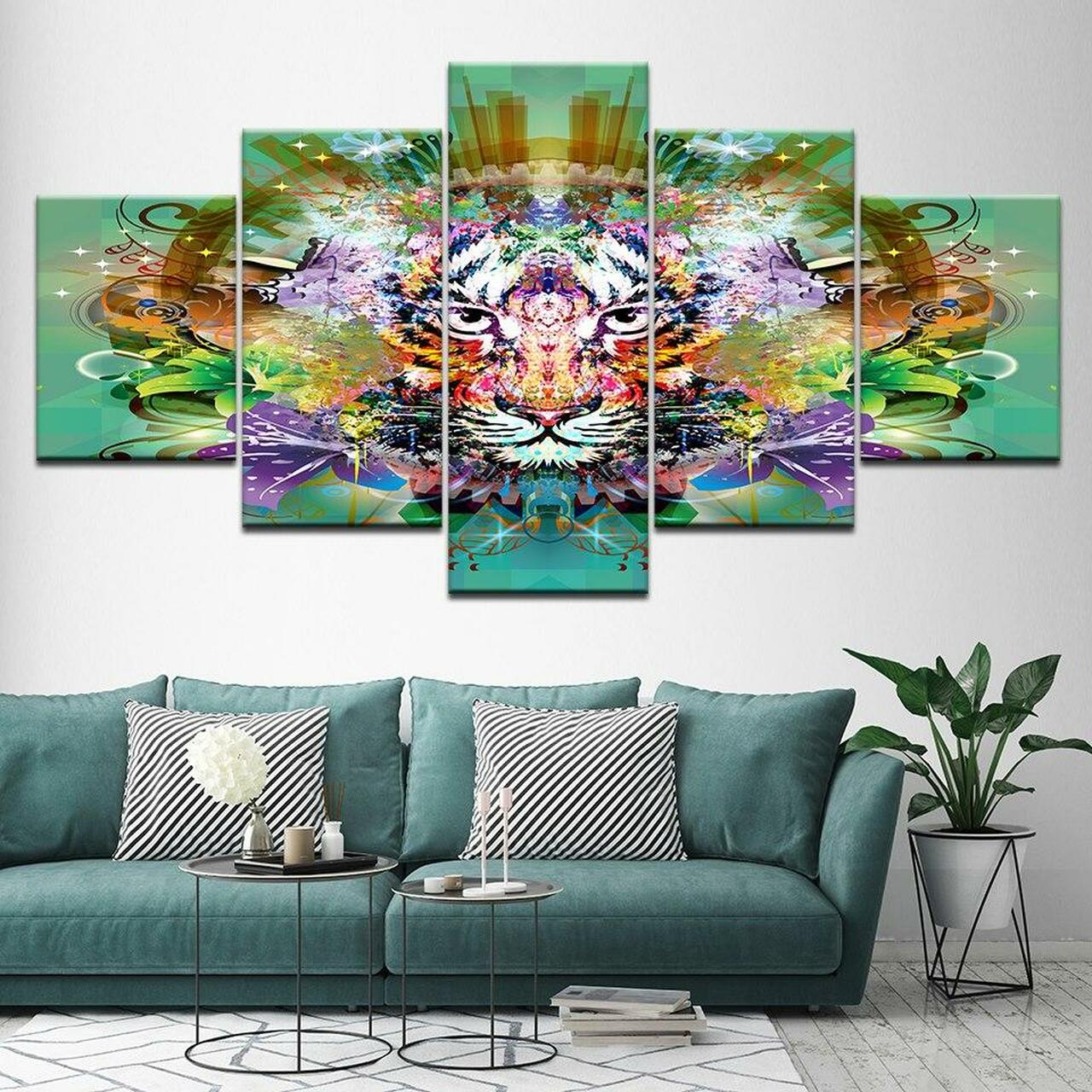 Tiger Psychedelic Canvas Wall Art