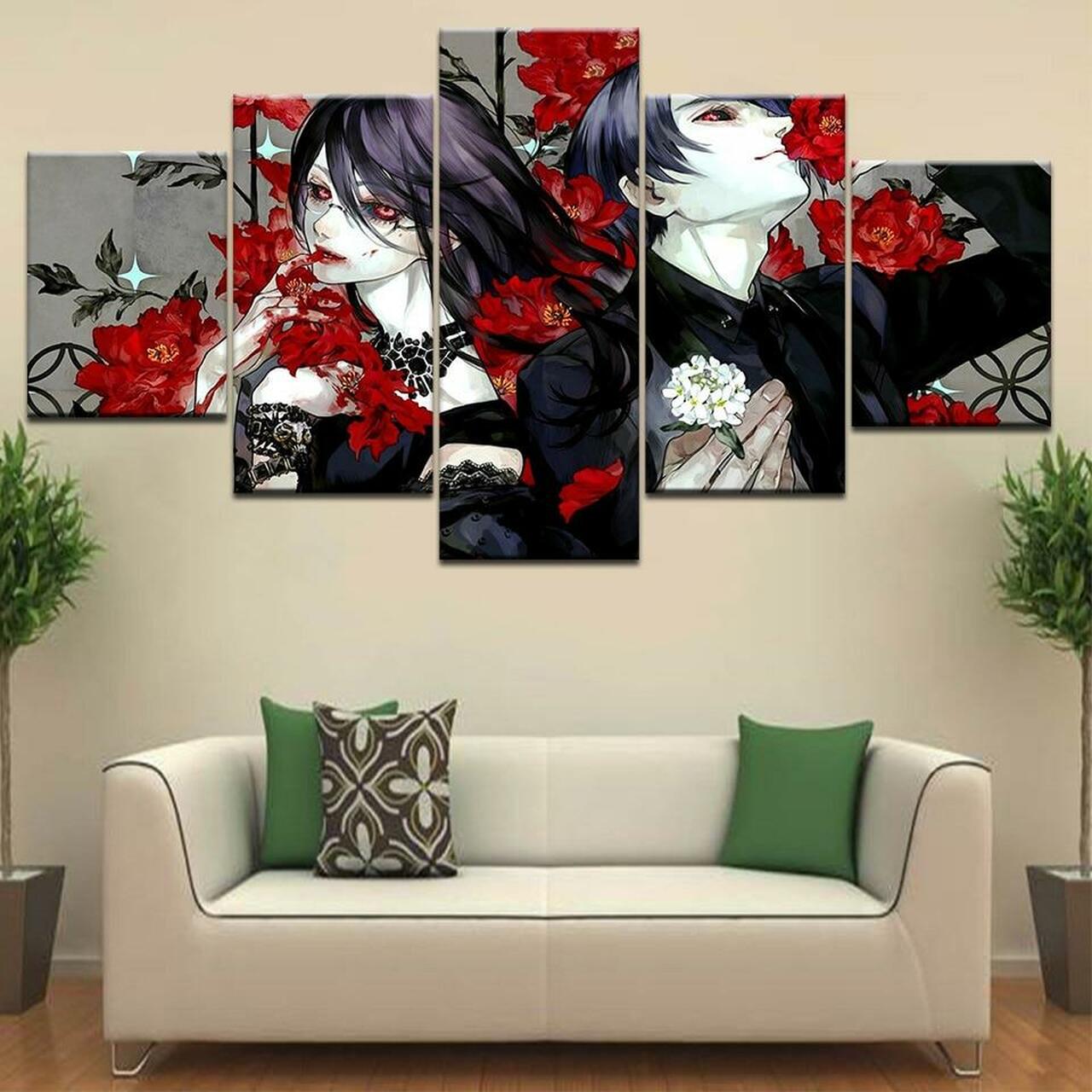 Tokyo Ghoul Flowers Canvas Wall Art