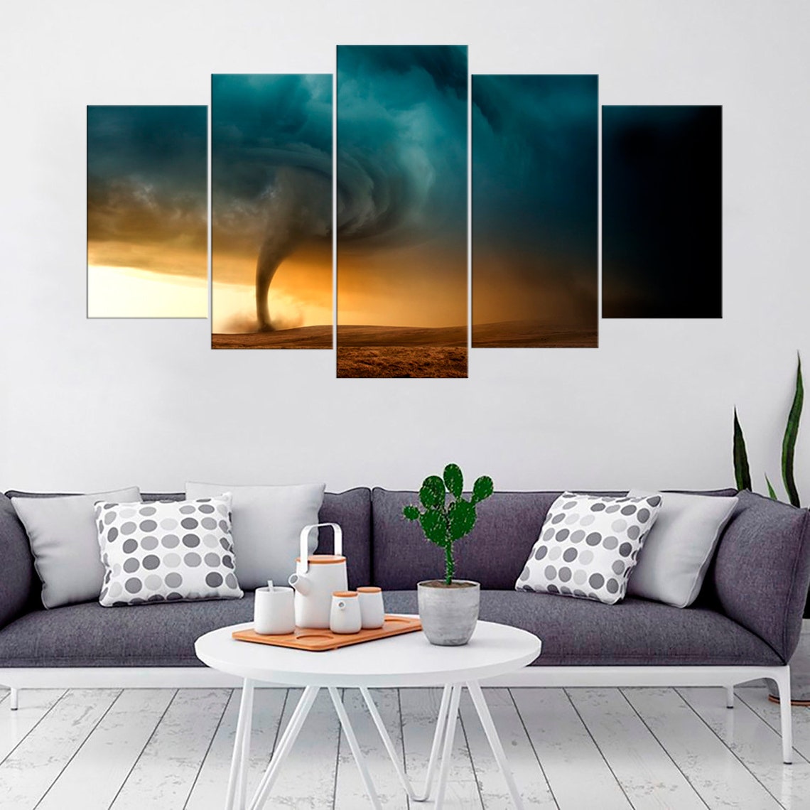 Tornado Wind Thunderstorm Weather Canvas Wall Art