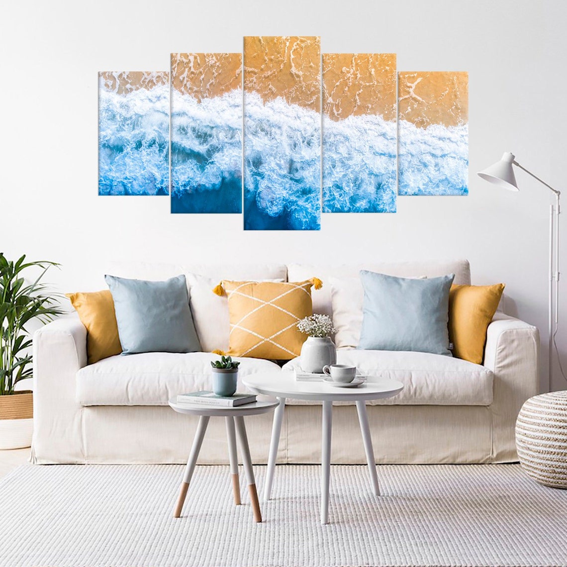 Tropical Beach Ocean Palm Coast Florida Canvas Wall Art
