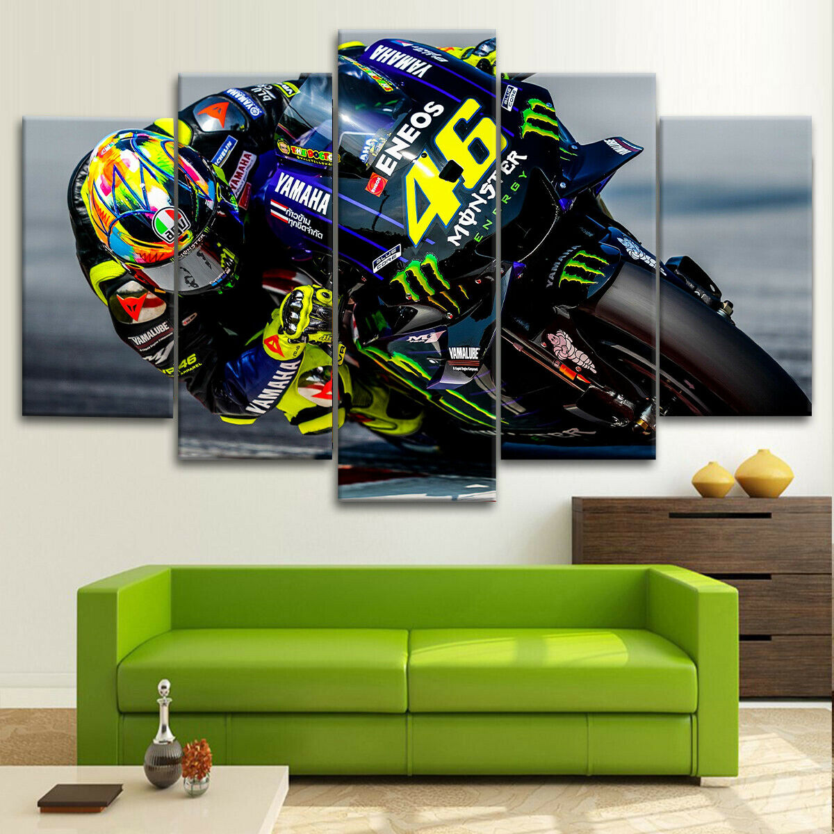 Valentino Rossi Moto Gp Canvas Wall Art