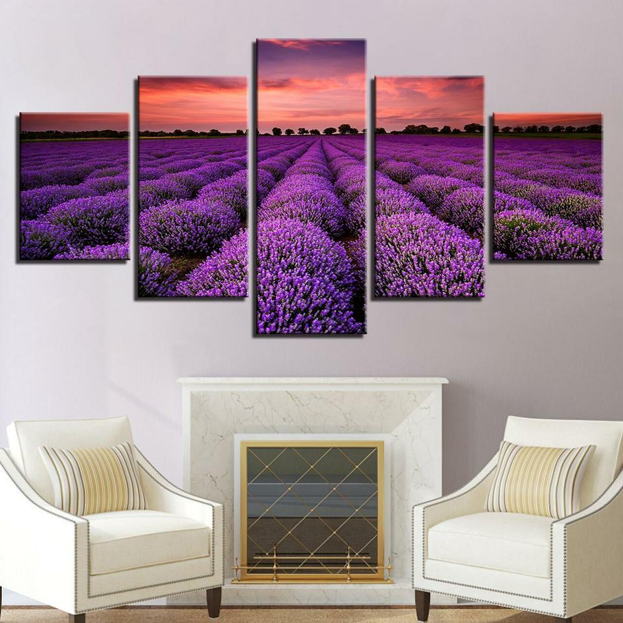 Valley Of Lavender Canvas Wall Art
