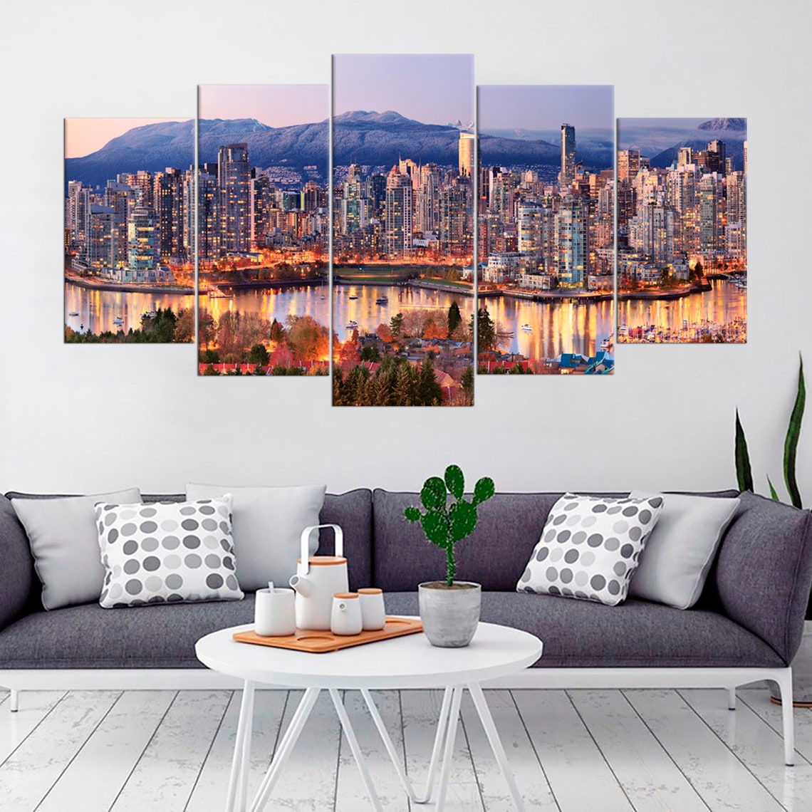 Vancouver Canada Skyline Cityscape Canvas Wall Art