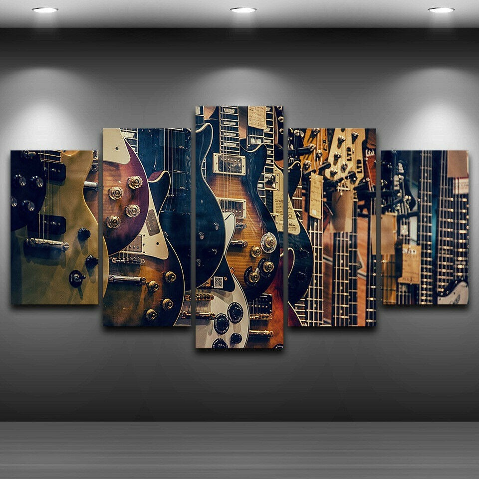 Vintage Guitars Musical Instrument Canvas Wall Art