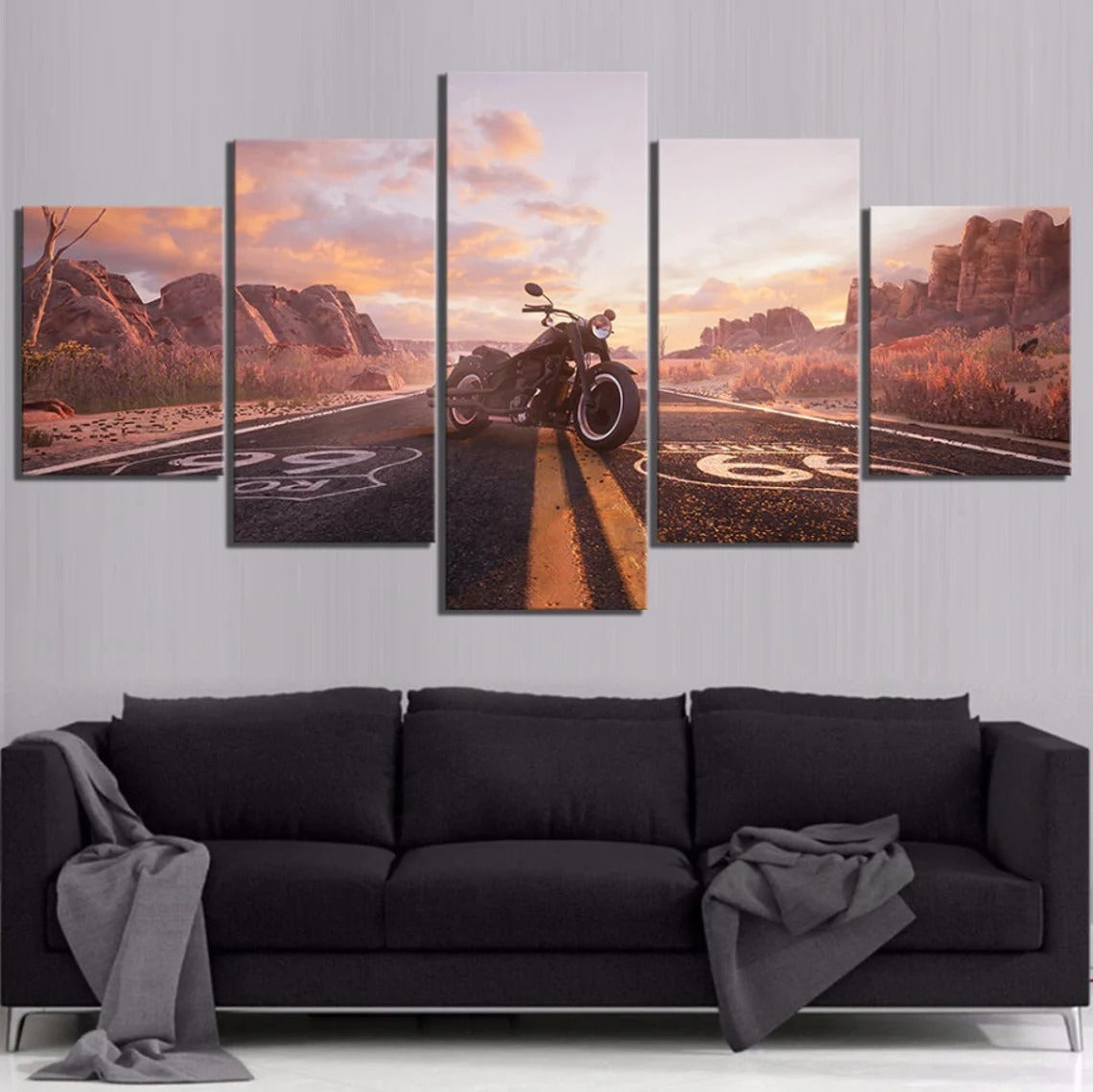 Vintage Motorcycle Burnout Canvas Wall Art