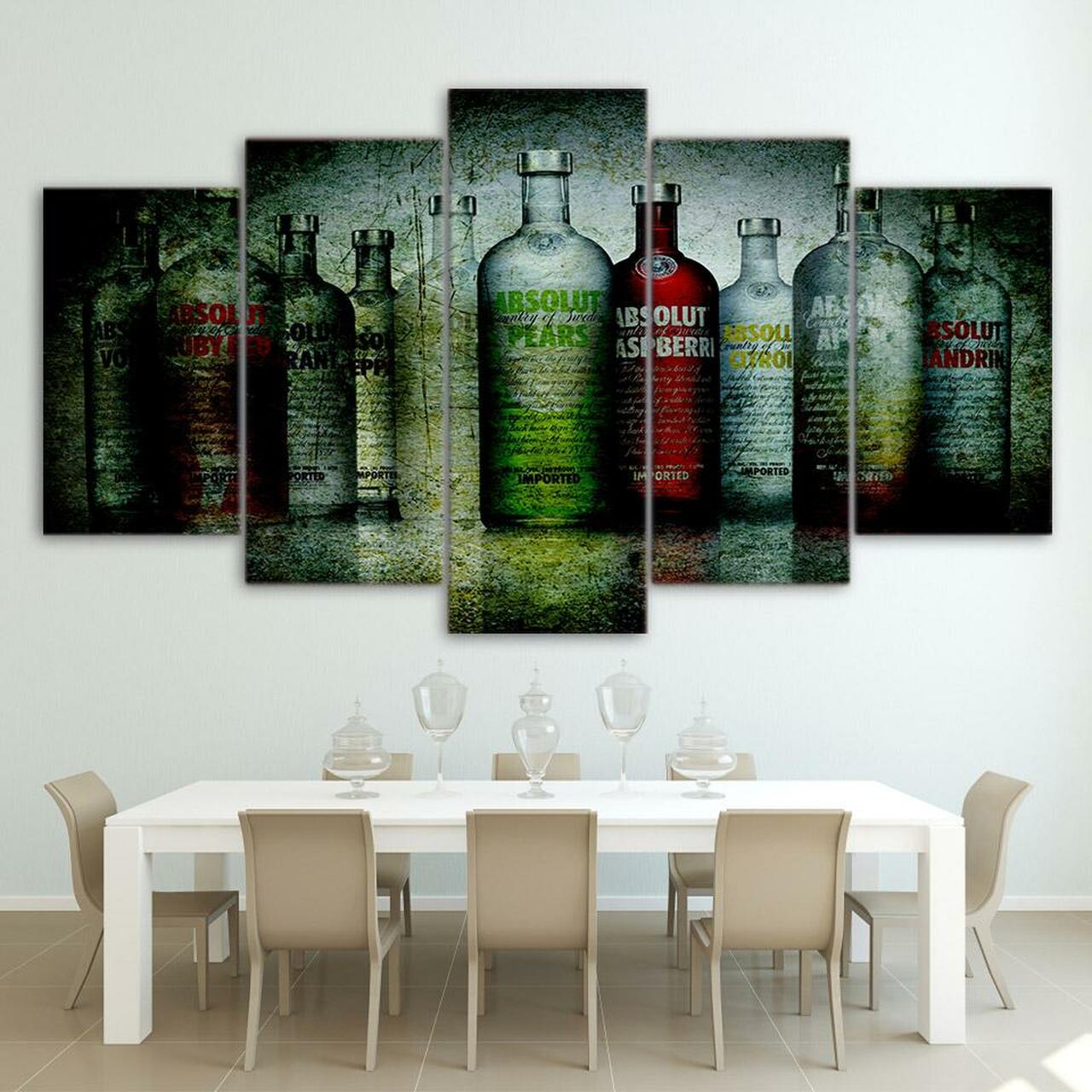Vodka Bottles Canvas Wall Art