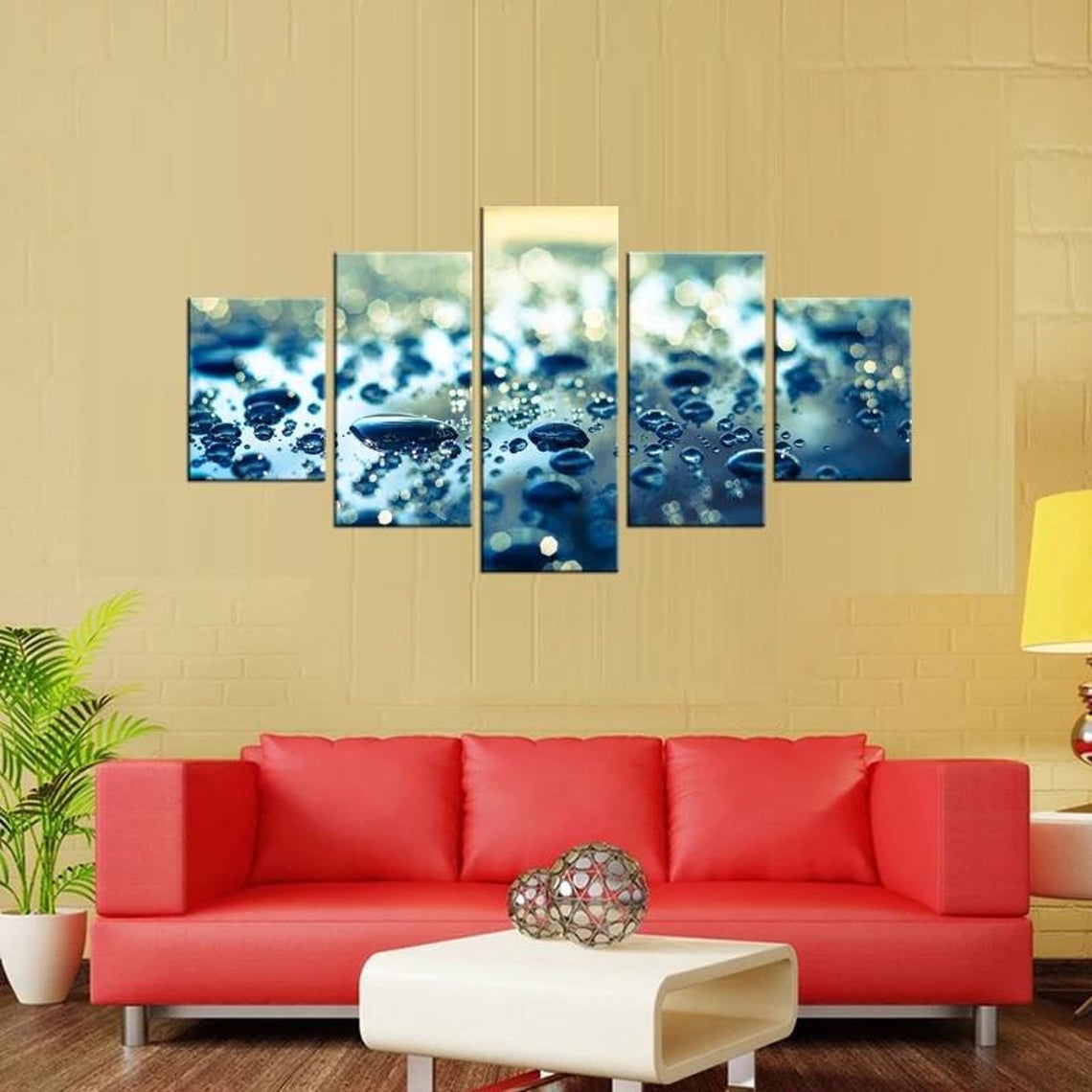 Water Drops Rain Abstract Canvas Wall Art