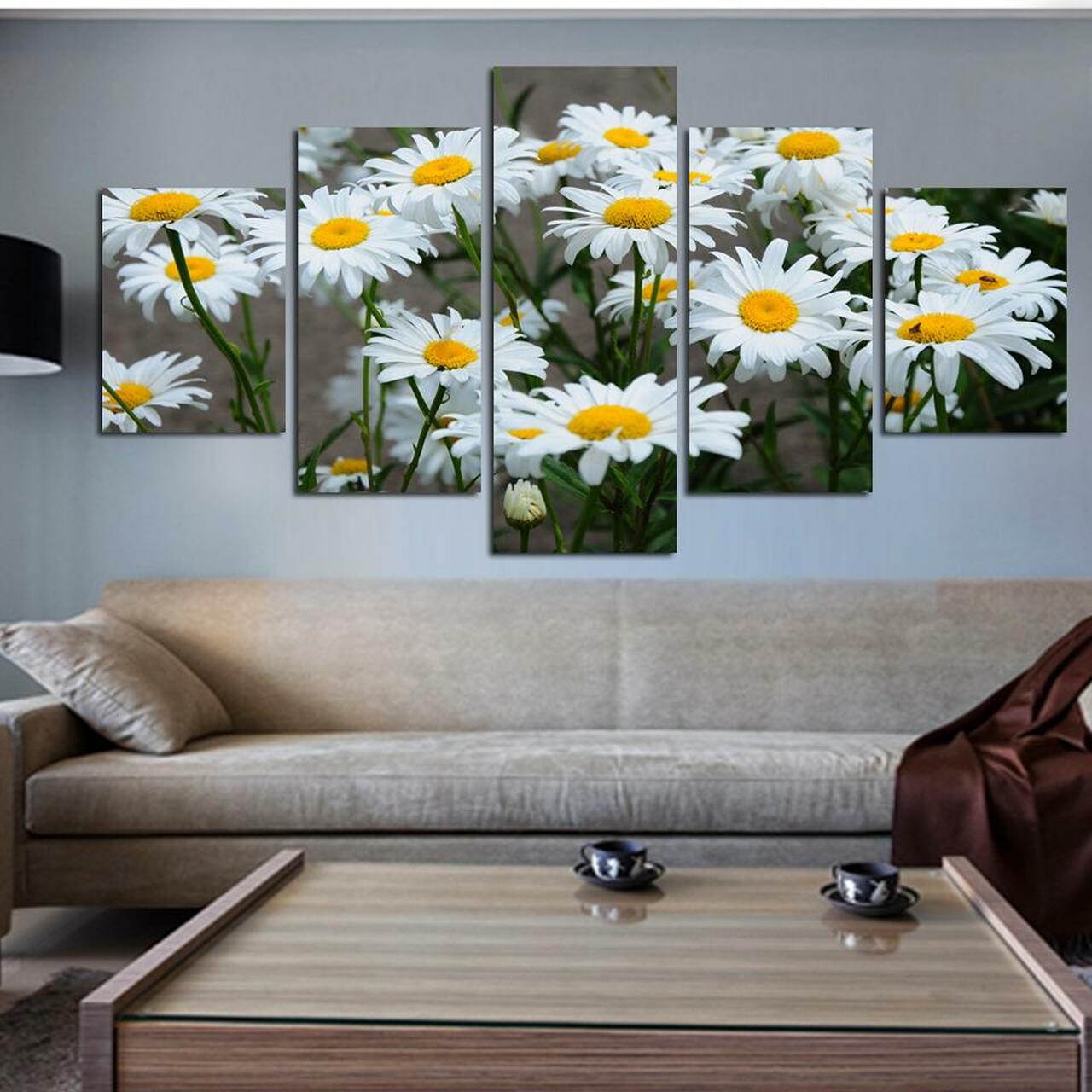 White Sunflower Canvas Wall Art