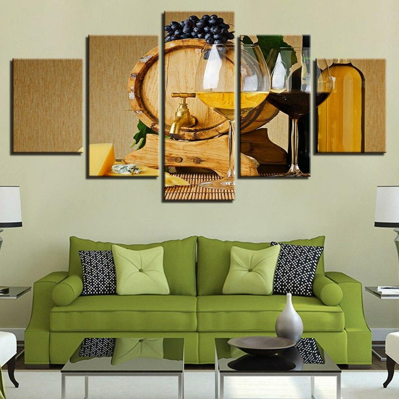 White Wine Barrel Canvas Wall Art