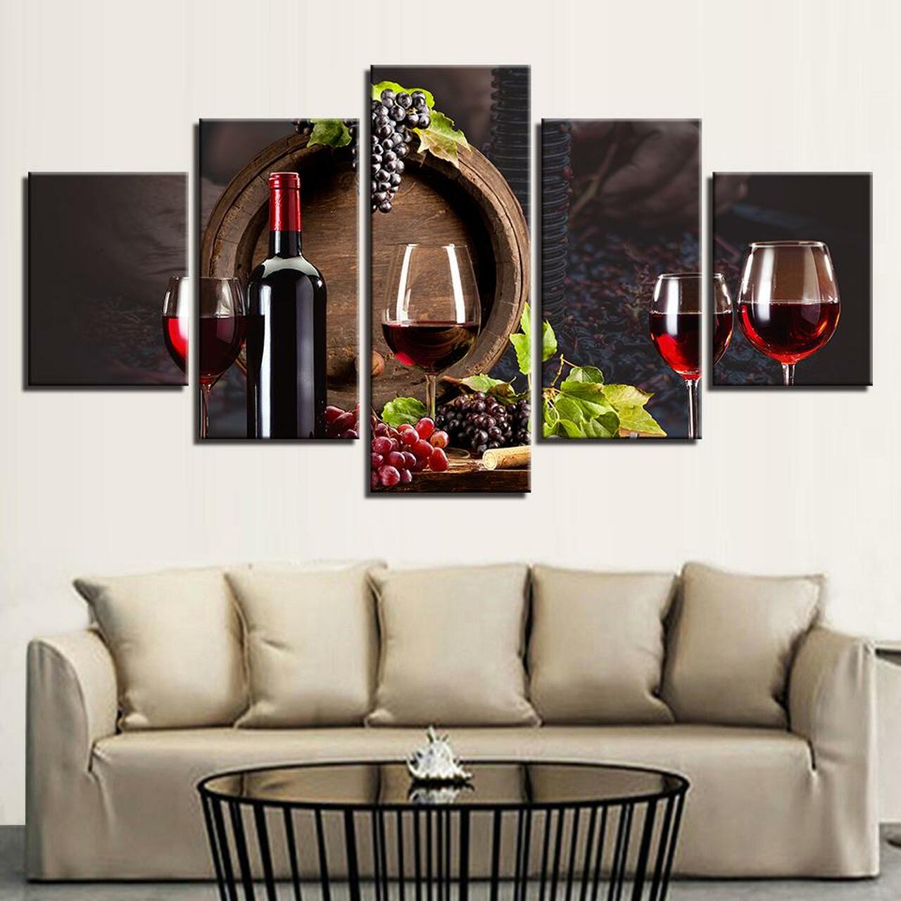 Wine Red Grapes Canvas Wall Art