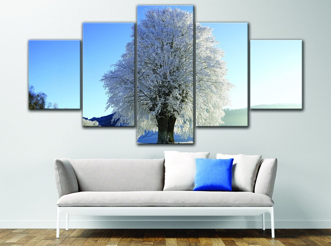 Winter Snow Tree Canvas Wall Art
