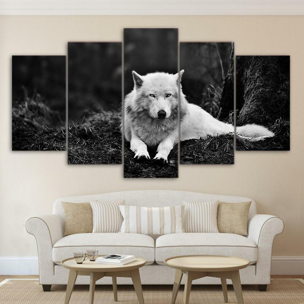 Wolf In Woods Canvas Wall Art