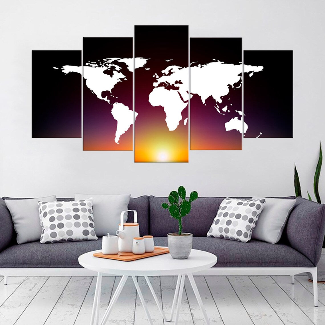 World Map Canvas Wall Art