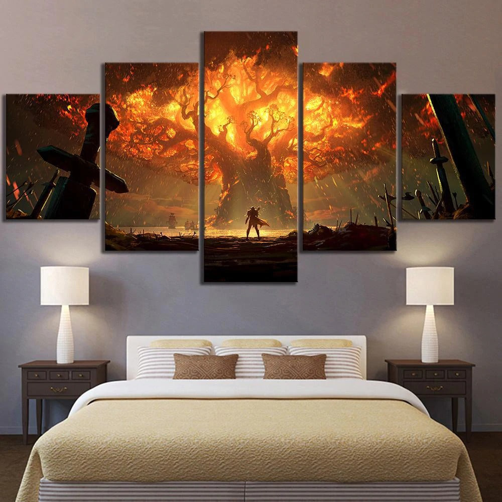 World Of Warcraft Glowing Tree Canvas Wall Art
