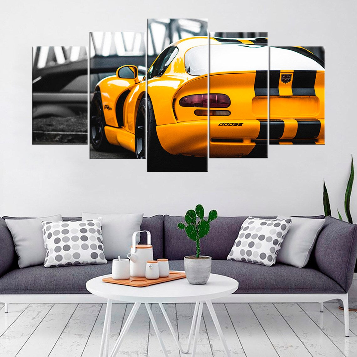 Yellow Automobile Super Car Canvas Wall Art