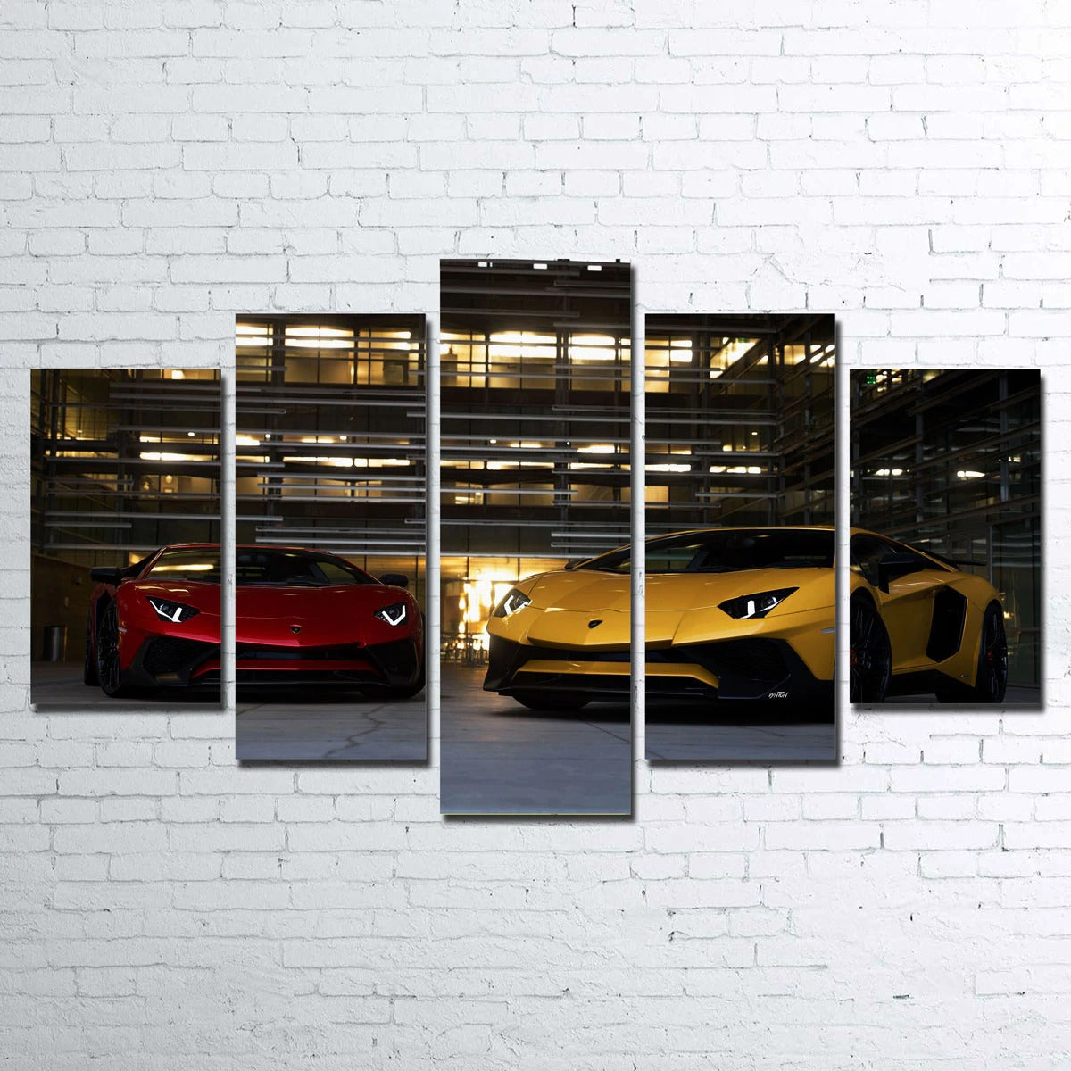 Yellow-Red Sports Car Canvas Wall Art