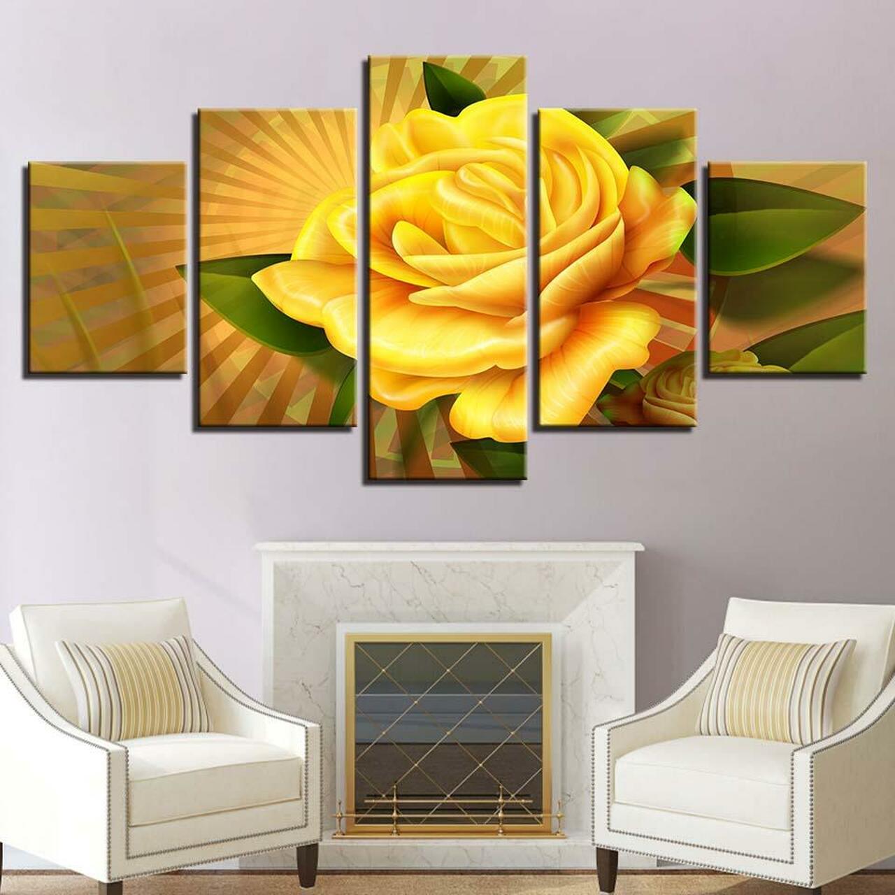 Yellow Rose Canvas Wall Art