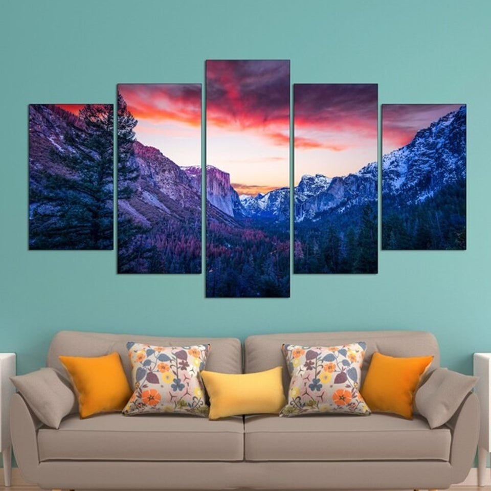 Yosemite National Park Sunset Canvas Wall Art