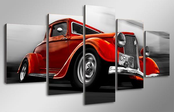 1932 Ford Orange Street Rod Car 01 – Automative Canvas Wall Art