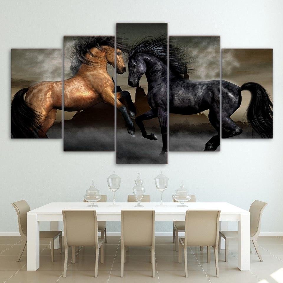 2 Running Horses 01 – Animal Canvas Wall Art