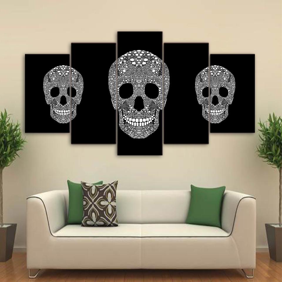 3 Laughing Skulls Candy – Abstract Canvas Wall Art