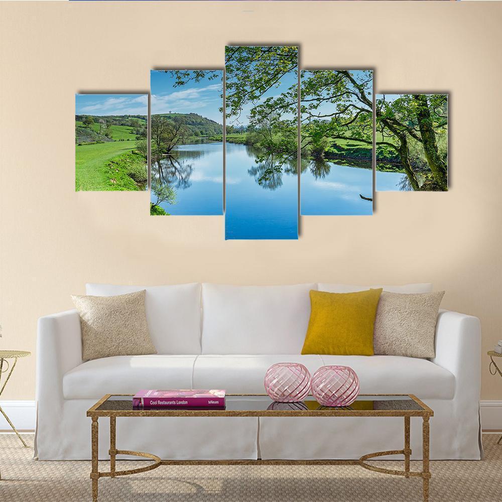 A Bend In The River Lune Near Lancaster – Nature Canvas Wall Art