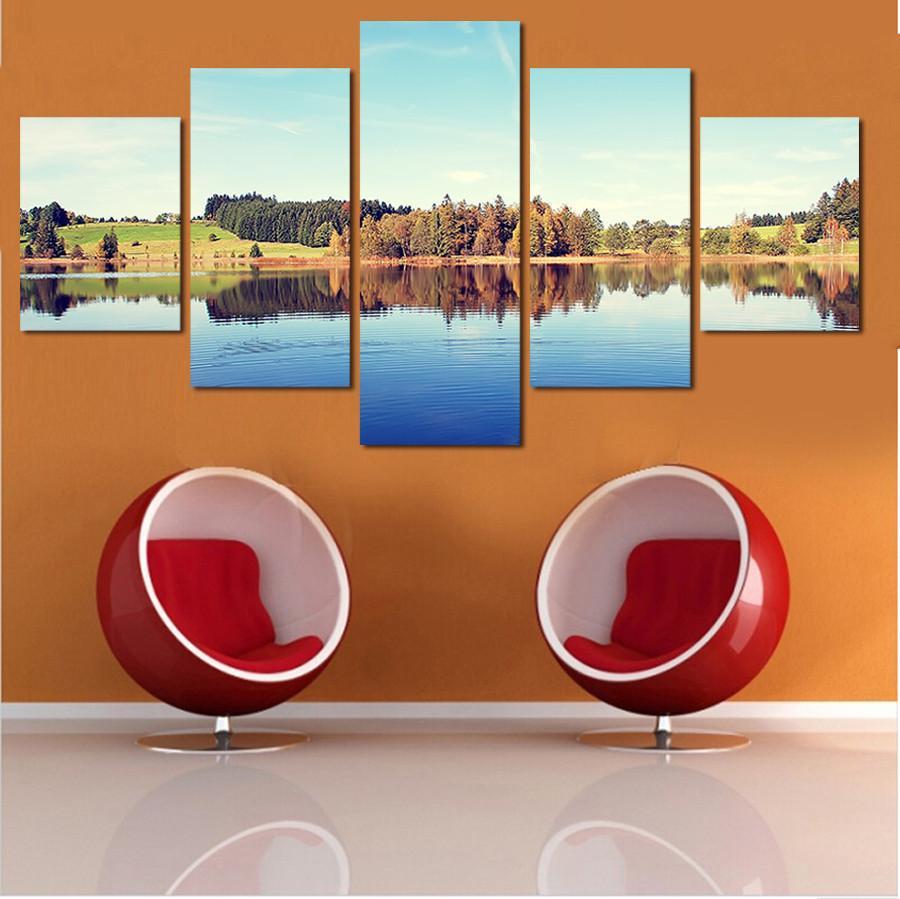 A View By The Lake – Nature Canvas Wall Art