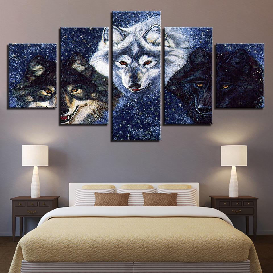 Abstract Animal Wolves For – Abstract Animal Canvas Wall Art