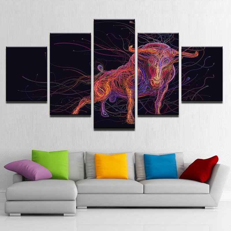 Abstract Bull 01 – Abstract Canvas Wall Art