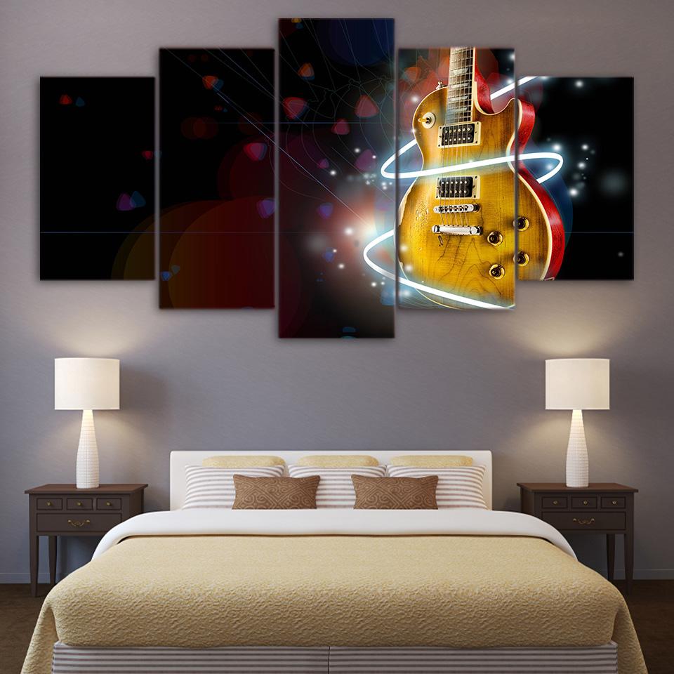 Abstract Cool Guitar – Music Canvas Wall Art